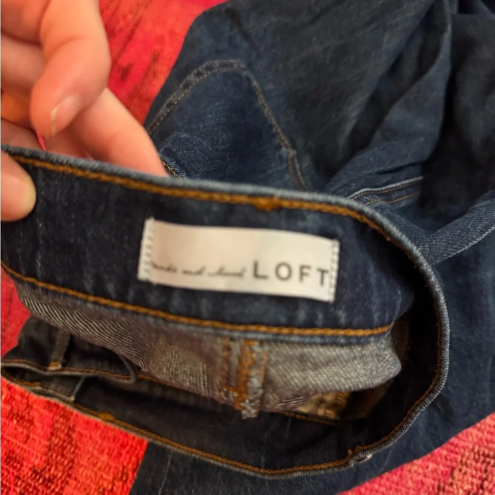 LOFT Women's Deep Blue Straight Leg Jeans - Picture 3 of 3